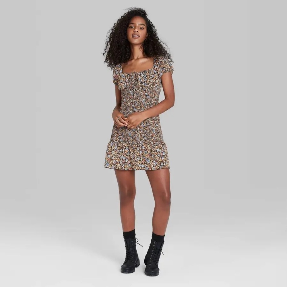 Wild Fable Floral Square Neck Dress